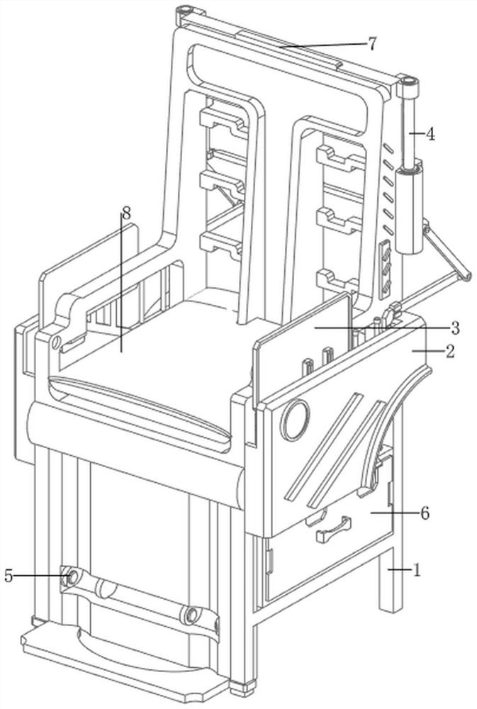 Anti-cheating tablet chair for student examination