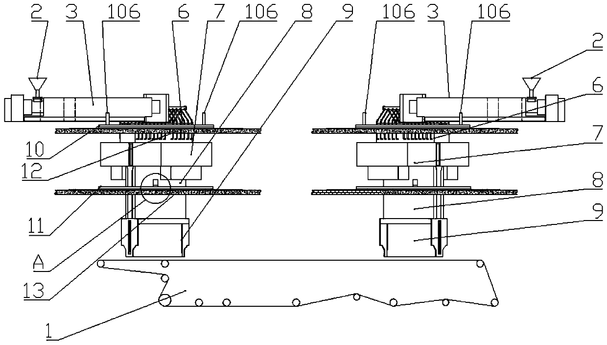 Angle adjustable spunbond non-woven fabric production line for spinning manifold