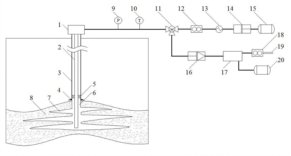 Device and method for exploiting natural gas hydrates by means of thermal fluid fracturing