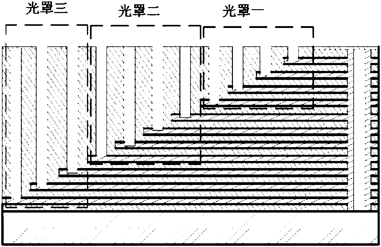 Method for increasing contact window in stair region by ion implantation