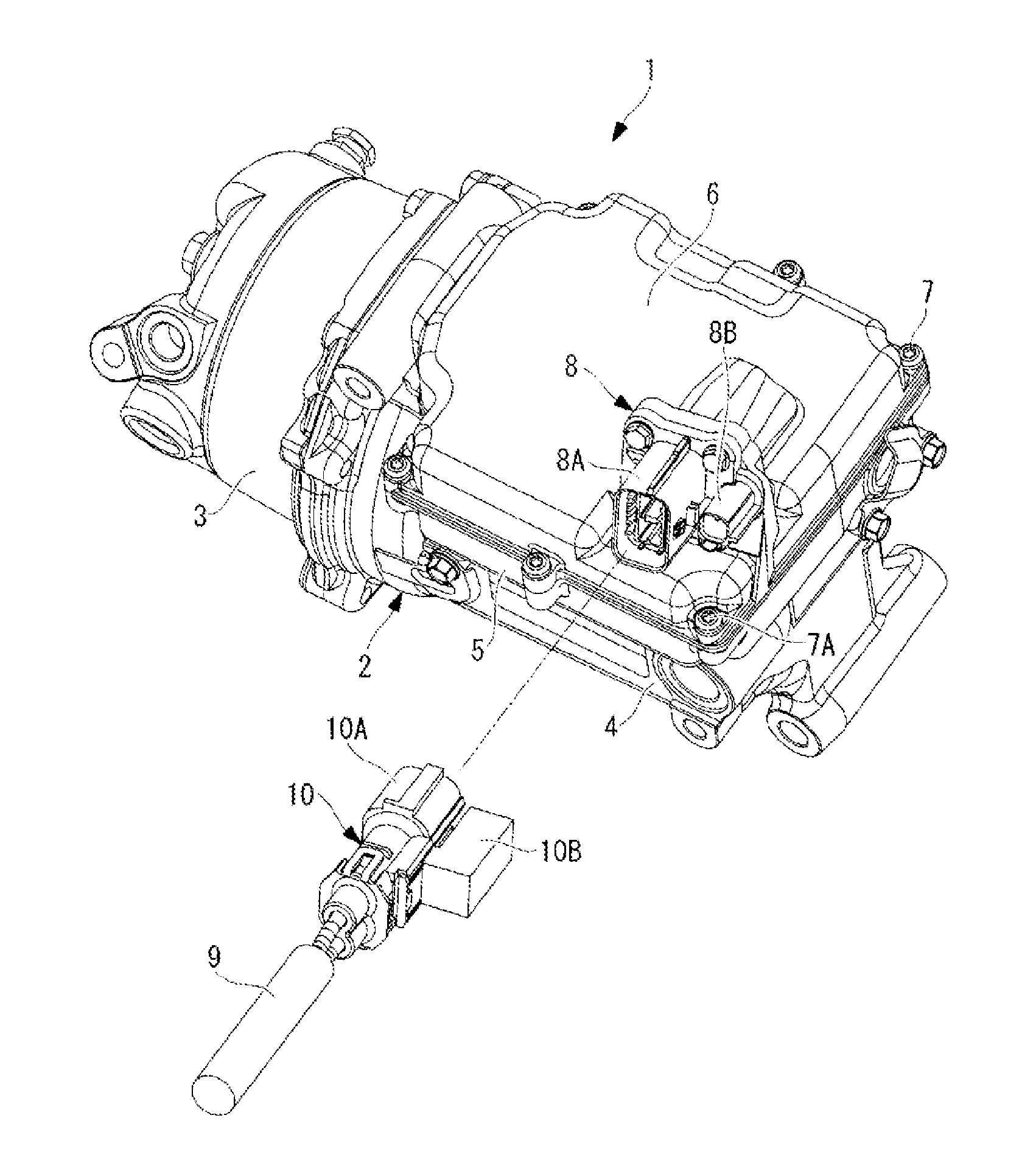 Inverter-integrated electrically driven compressor