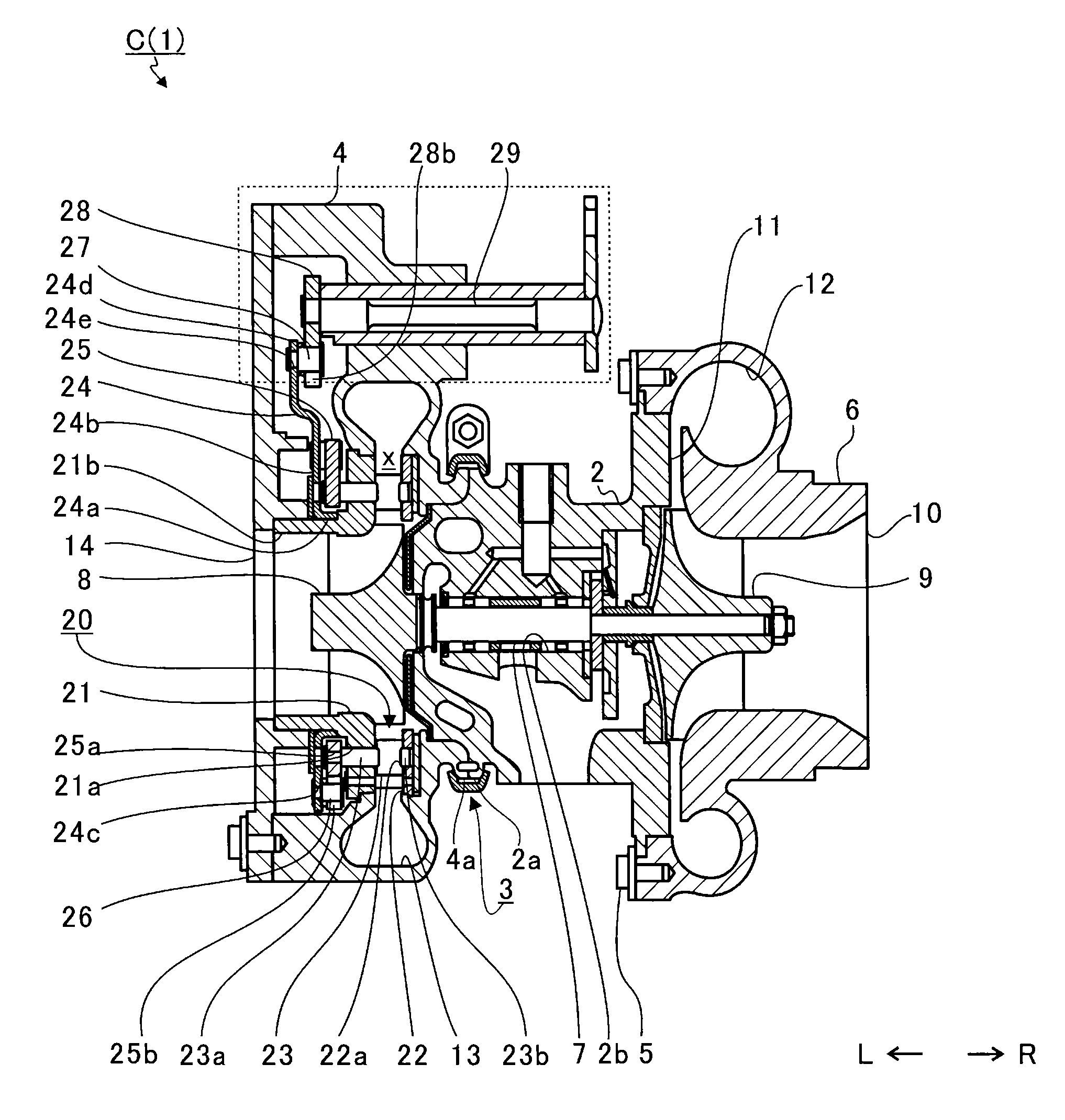 Bearing structure and turbocharger