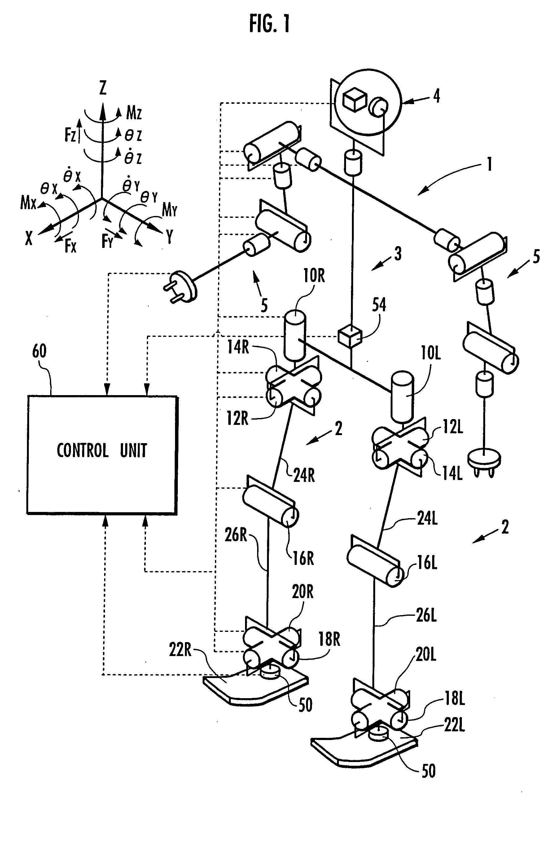 System for estimating attitude of leg type moving robot itself