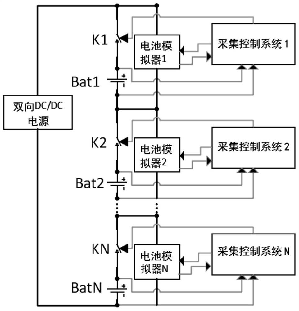 An energy feedback type single battery series charge and discharge detection system and its implementation method