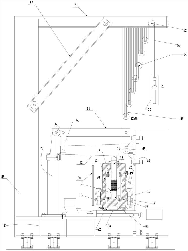 A kind of gravity expansion force constant pressure loading coal rock creep test device and method