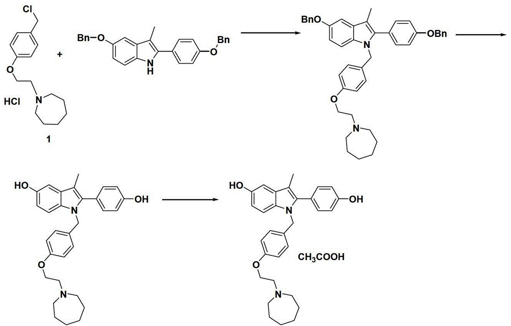 The preparation method of bazedoxifene acetate intermediate
