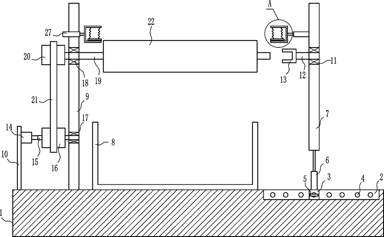 Cloth winding device for textile production