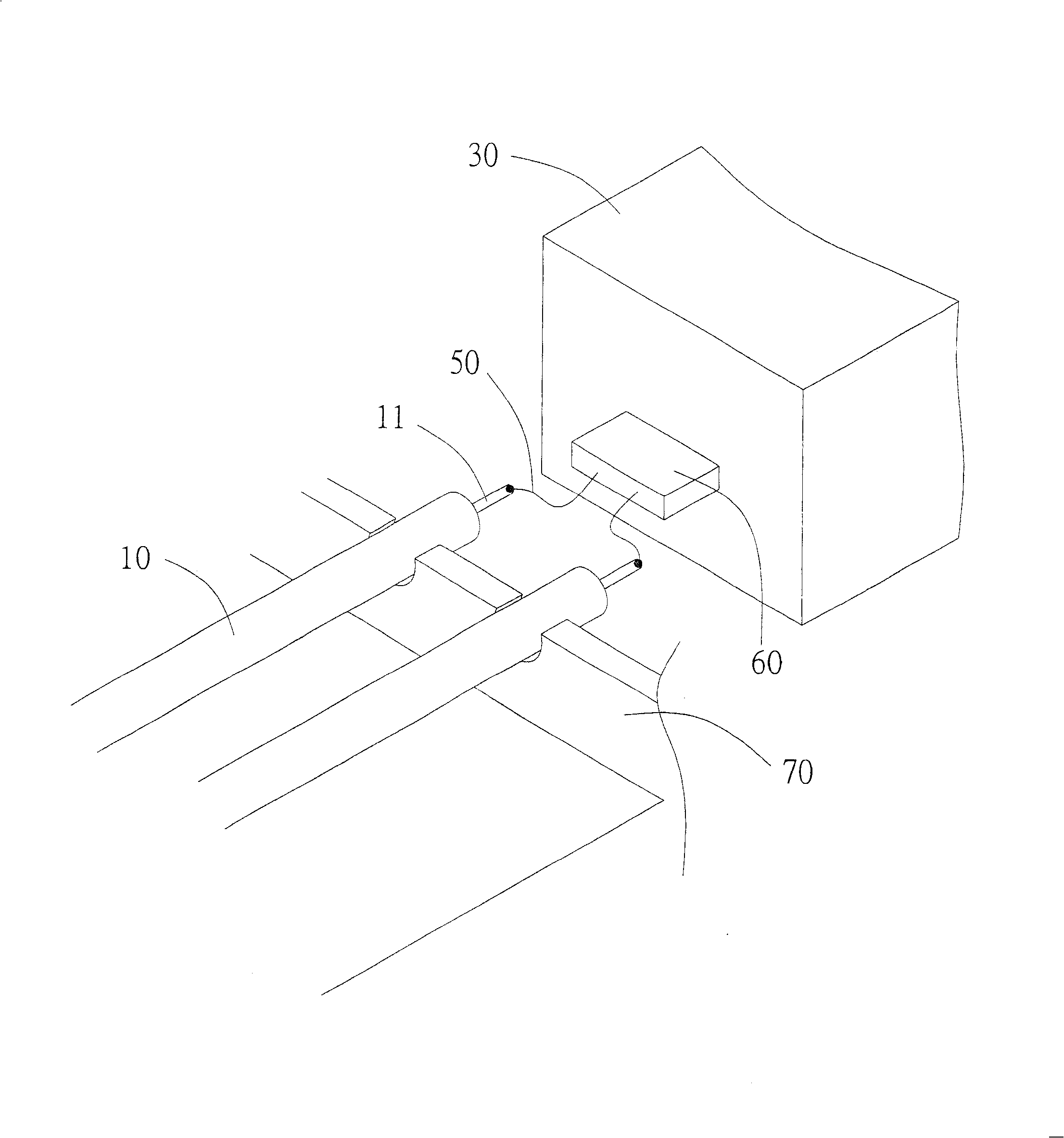 Back light module and separable light source connecting device used in the back lighting module