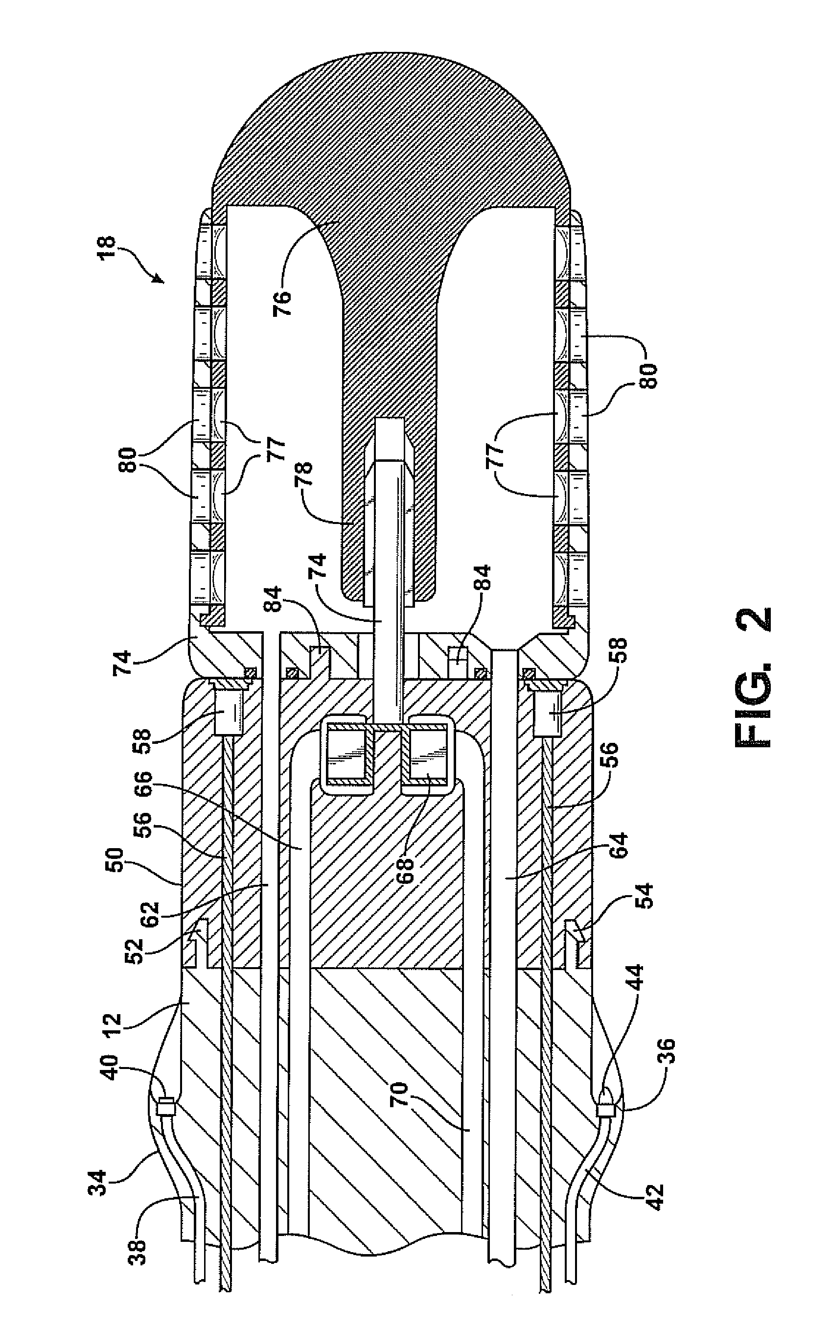 Endoscopic cutting and debriding device mounted on a flexible and maneuverable tube employing a fluid-driven turbine