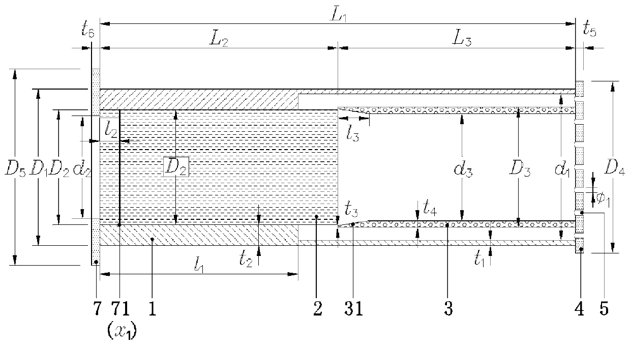 Shock wave energy passive measurement sensor based on thin-walled tube expansion energy absorption