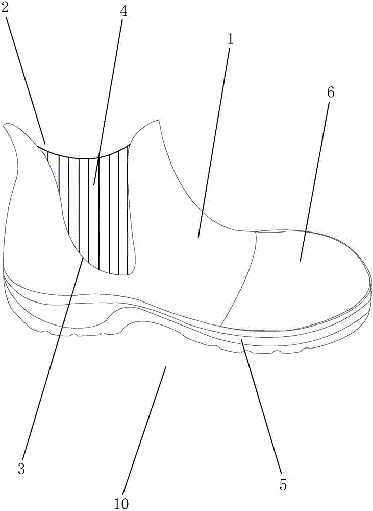 Elastic-block labor protection shoe