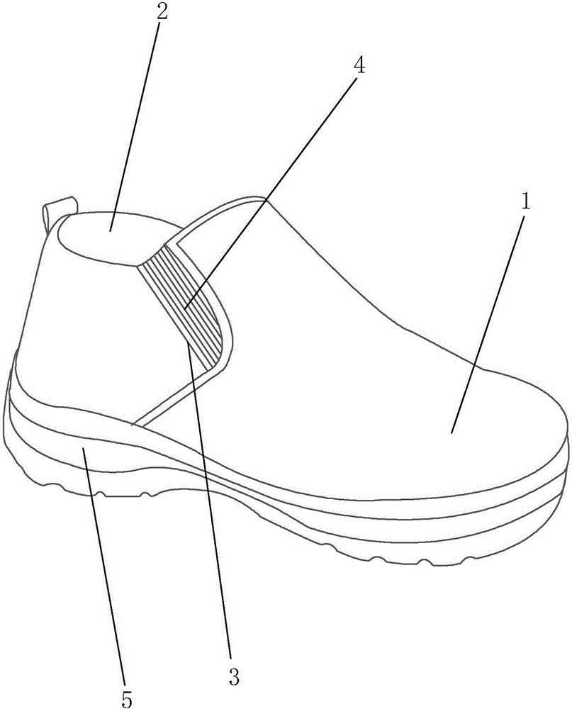 Elastic-block labor protection shoe