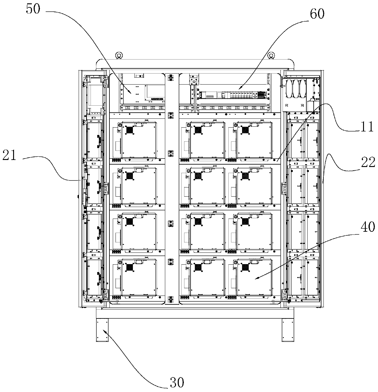 Modular battery replacing cabinet and maintenance method thereof