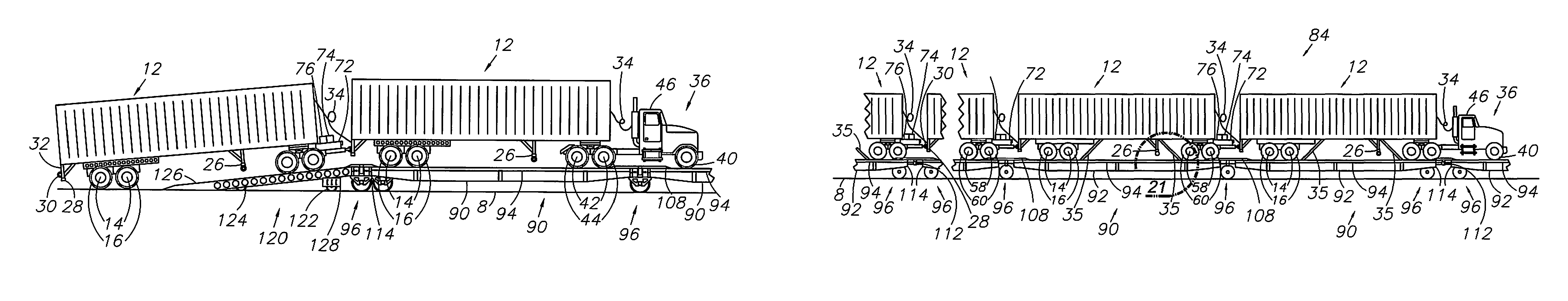Intermodal transportation system with movable loading ramps and local hybrid delivery