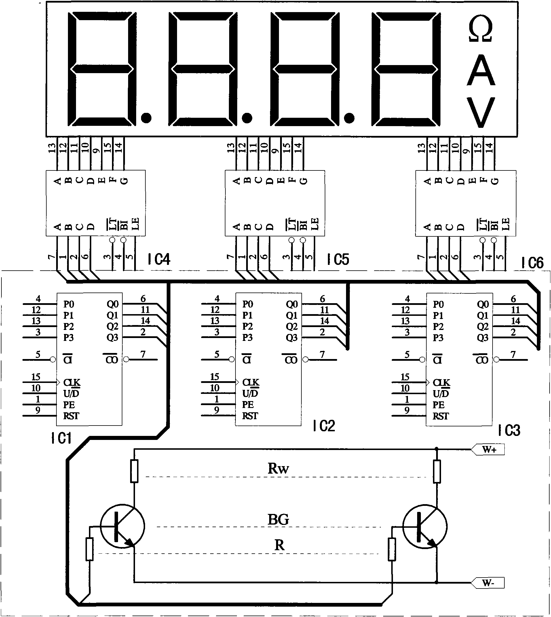 Output value digital display of electronic potentiometer module