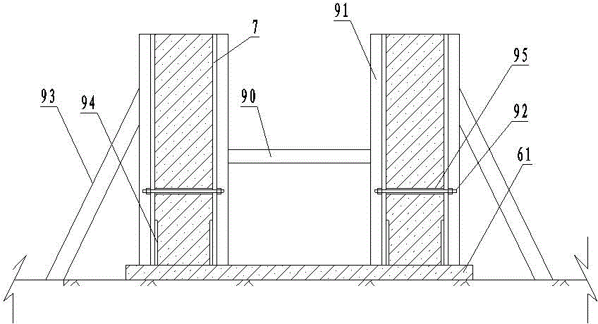 Combined type channel steel support template rod system and construction method thereof