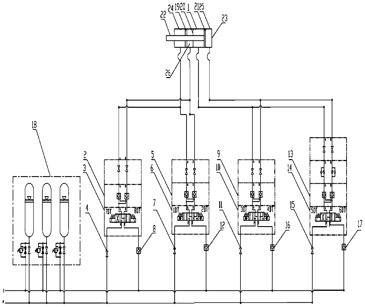 Converter sliding plate slag blocking hydraulic control device