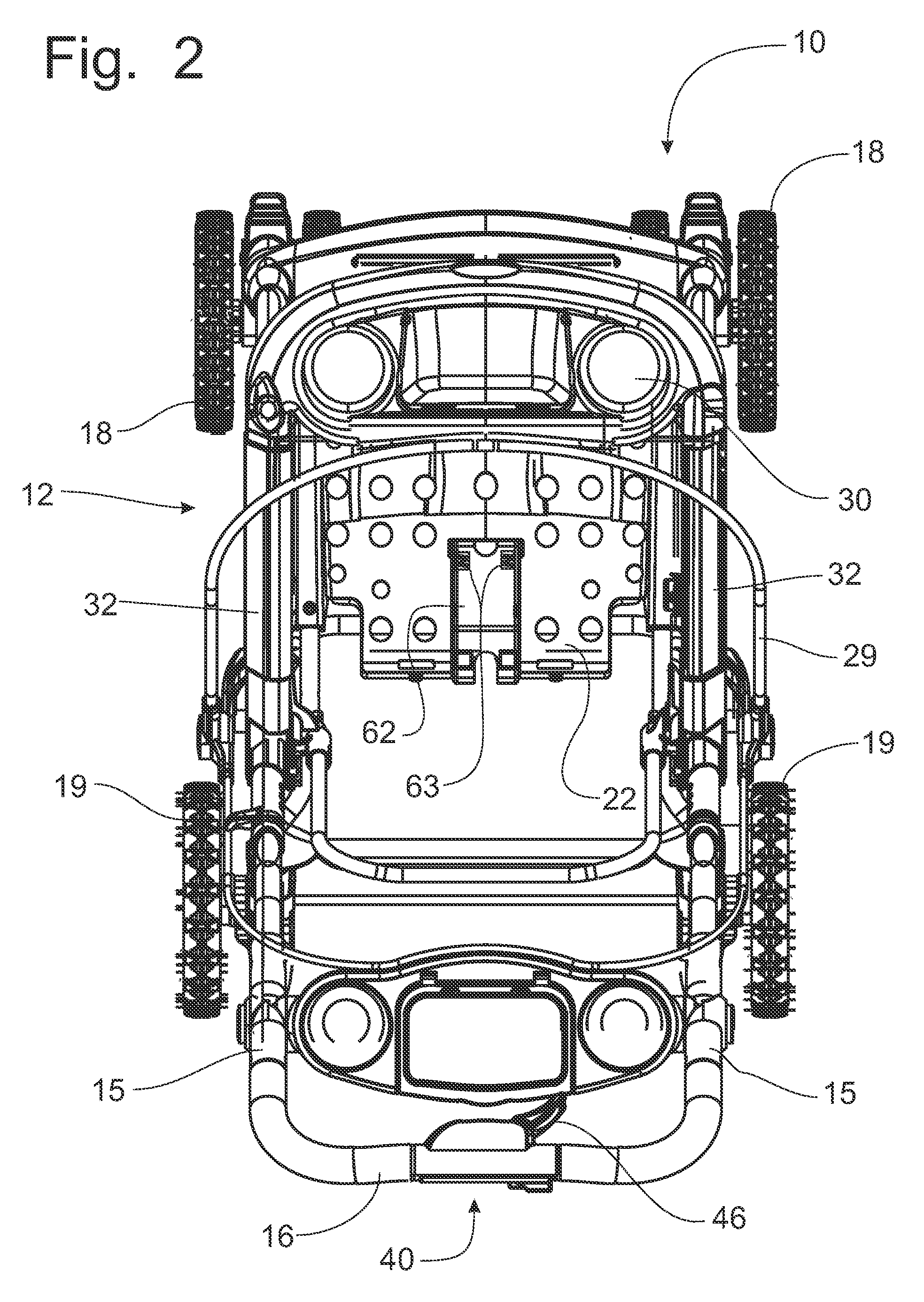 Stroller with spring-assisted fold mechanism
