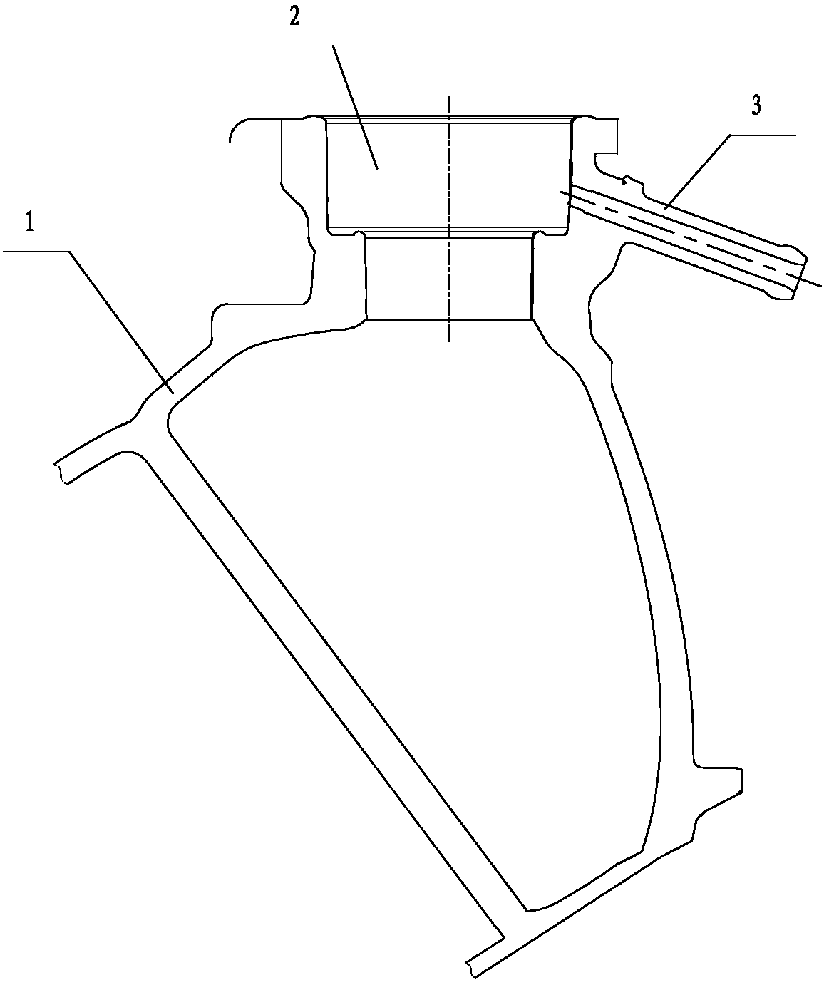 The demoulding device at the water injection port of the water tank cover of the automobile