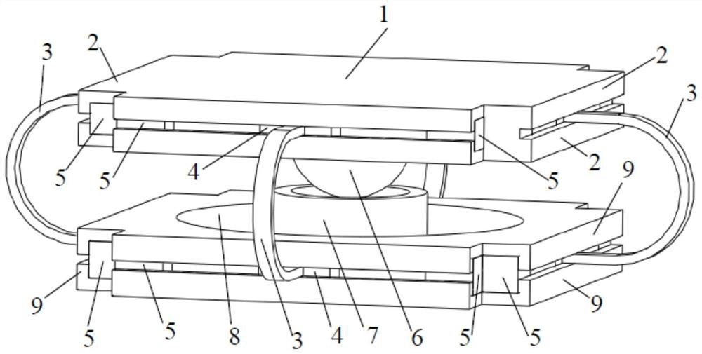 A high bearing capacity tensile and seismic isolation device with two-way sliding support