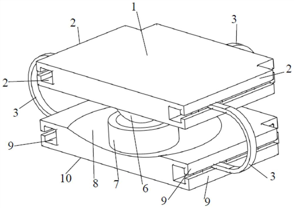 A high bearing capacity tensile and seismic isolation device with two-way sliding support