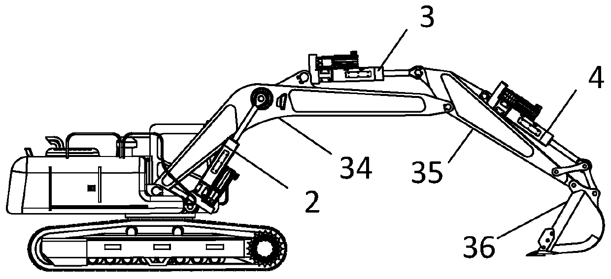 A kind of hydraulic excavator driven by hydraulic-electric hybrid