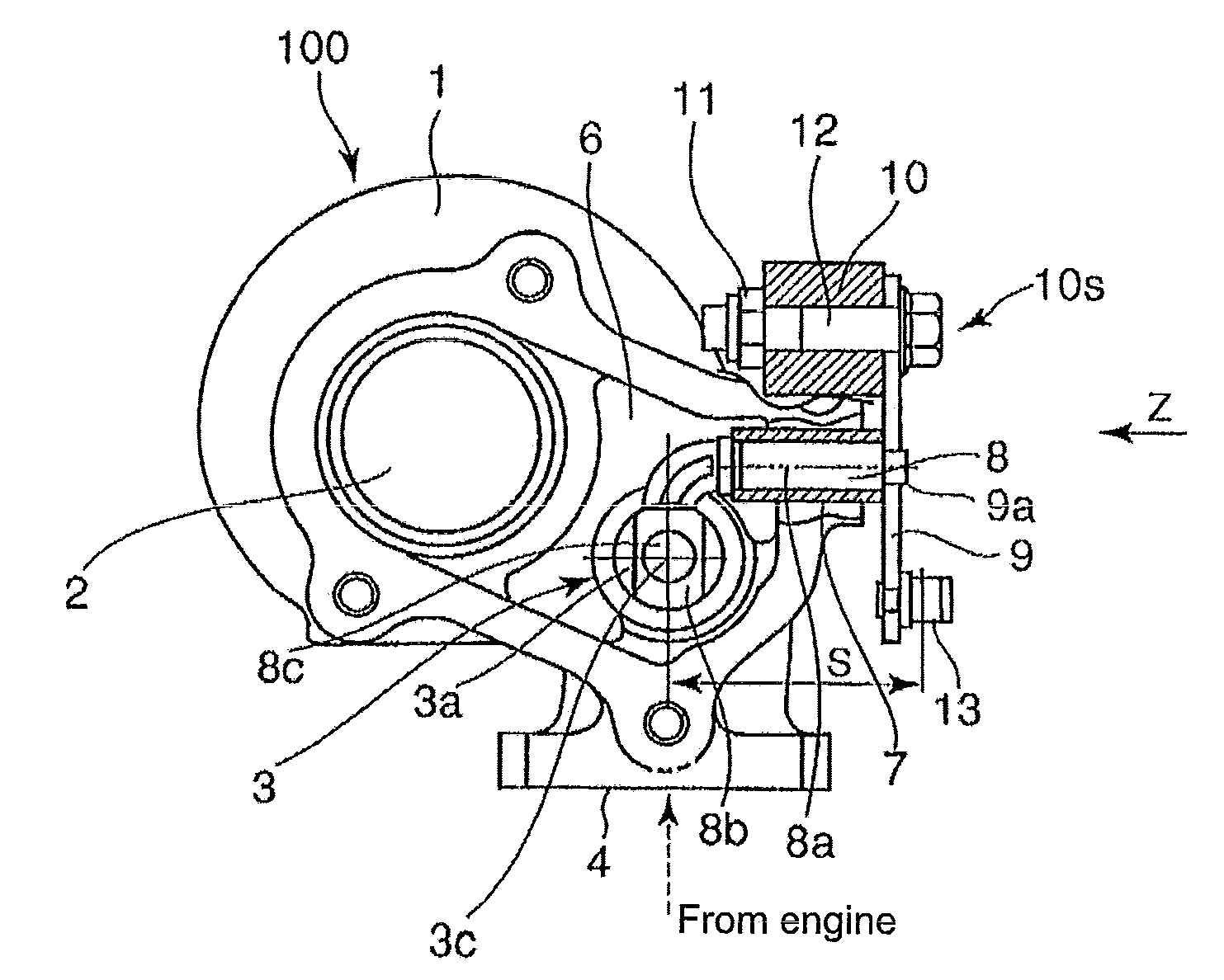 Exhaust turbine equipped with exhaust control valve