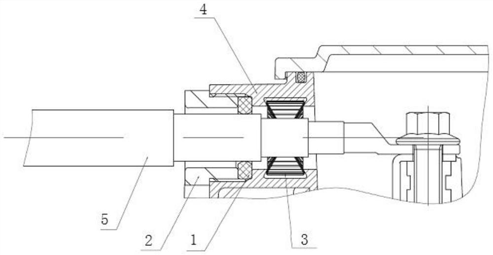 A motor controller high voltage shielded cable connector structure