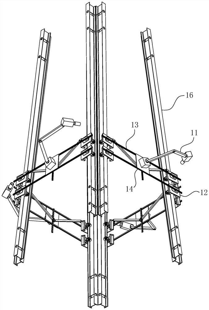 Rail type power angle steel tower maintenance robot