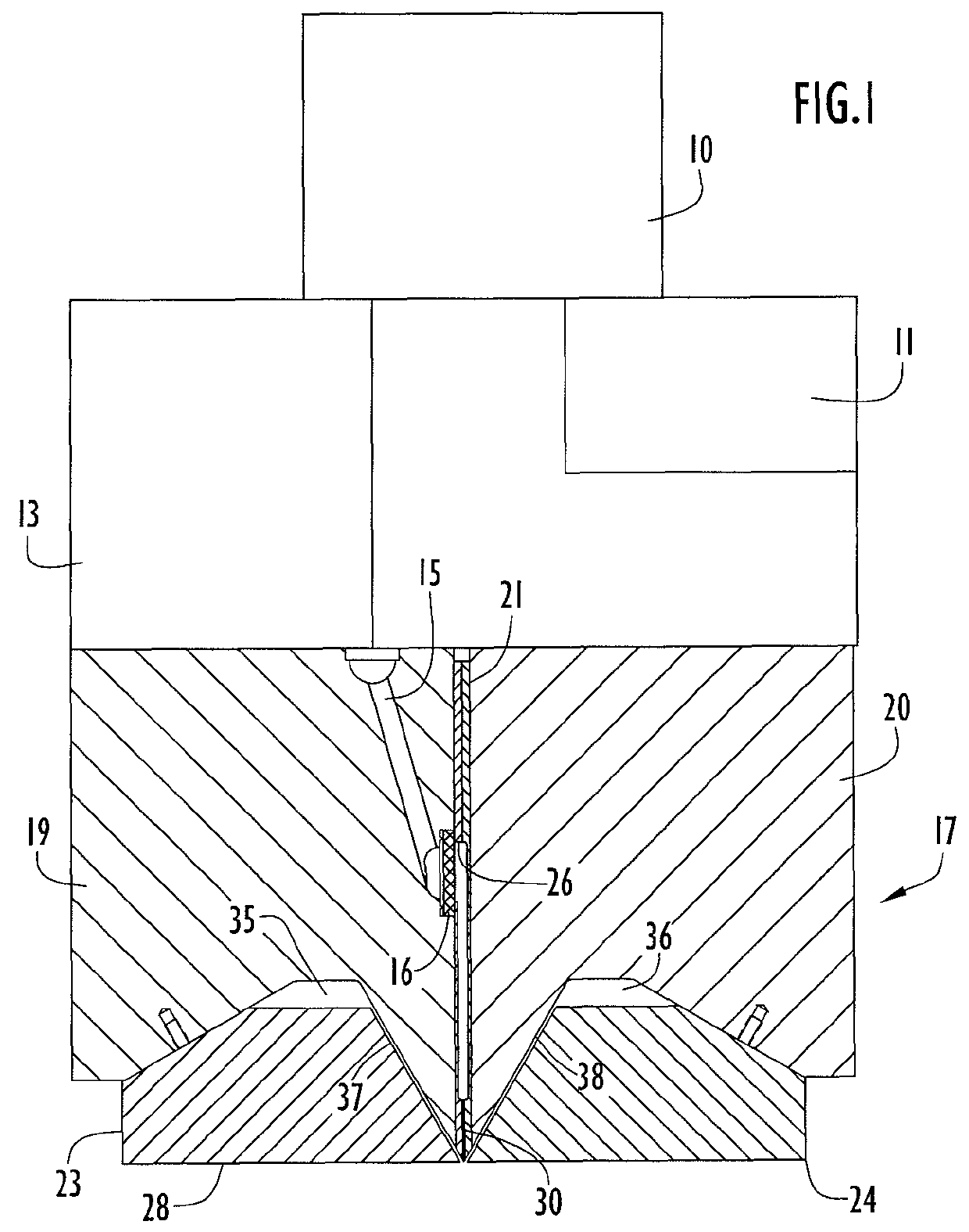 Method and apparatus for production of meltblown nanofibers