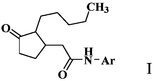 2-(3-oxo-2-pentylcyclopentyl) acetamide derivative and application thereof