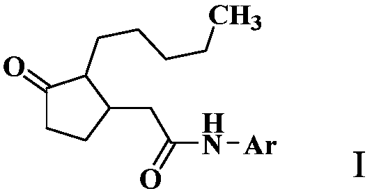 2-(3-oxo-2-pentylcyclopentyl) acetamide derivative and application thereof