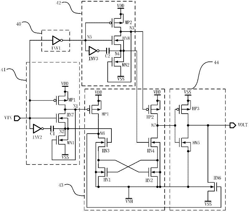 Negative voltage level conversion circuit for flash memories