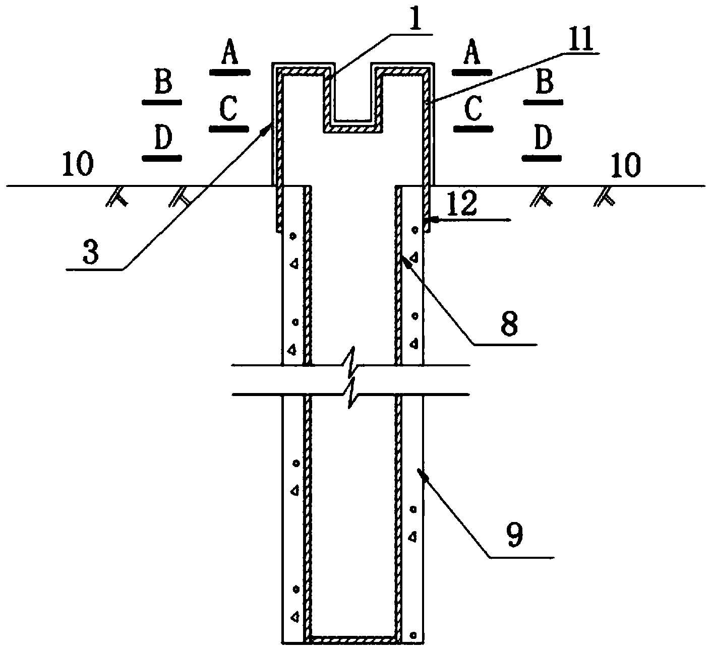 Semicircular dual-type self-infiltrating reverse-filtering recharge well mouth device