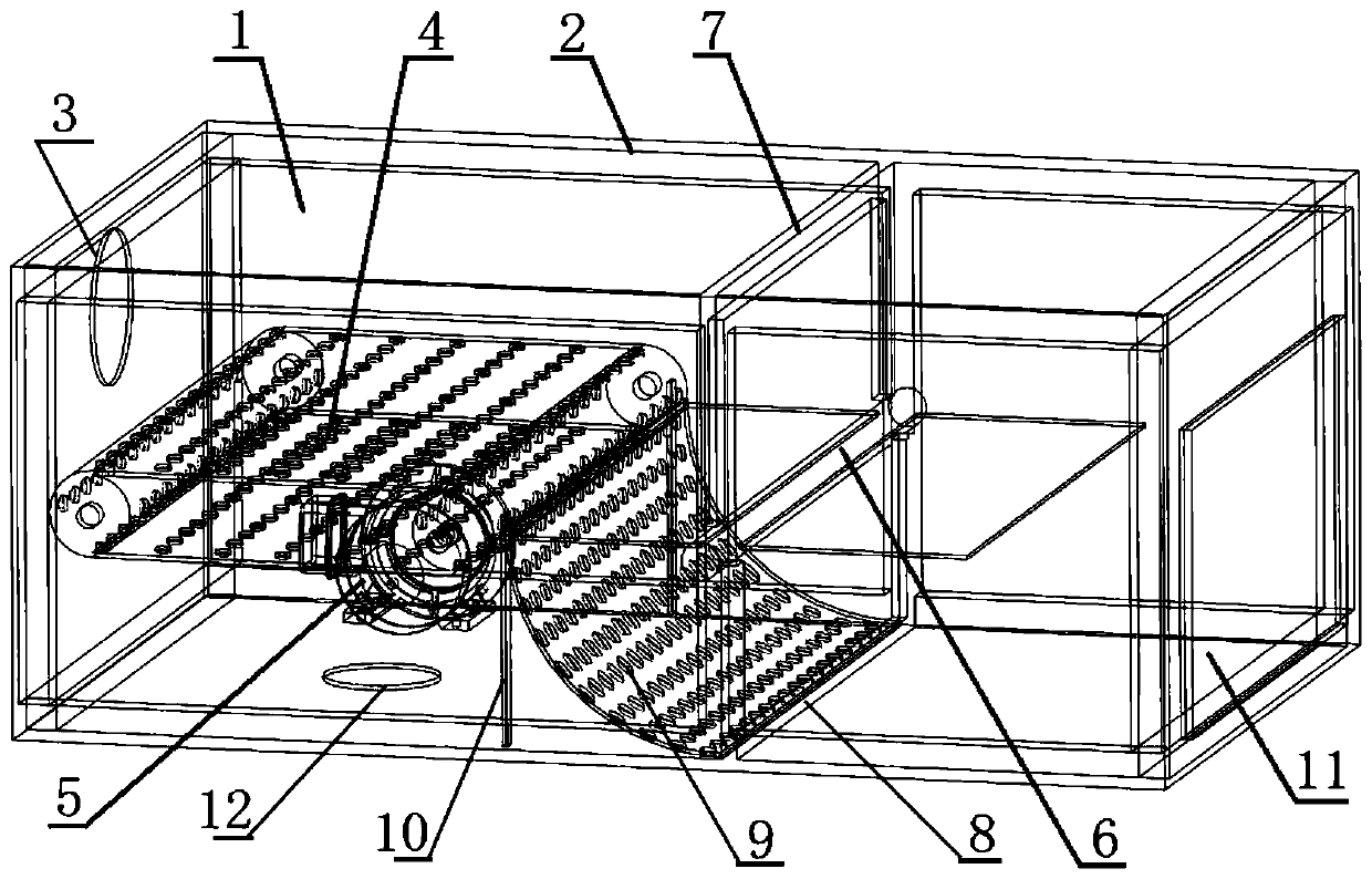 Continuous anti-blocking separation device and method for medium and small-sized river dredging sludge and garbage