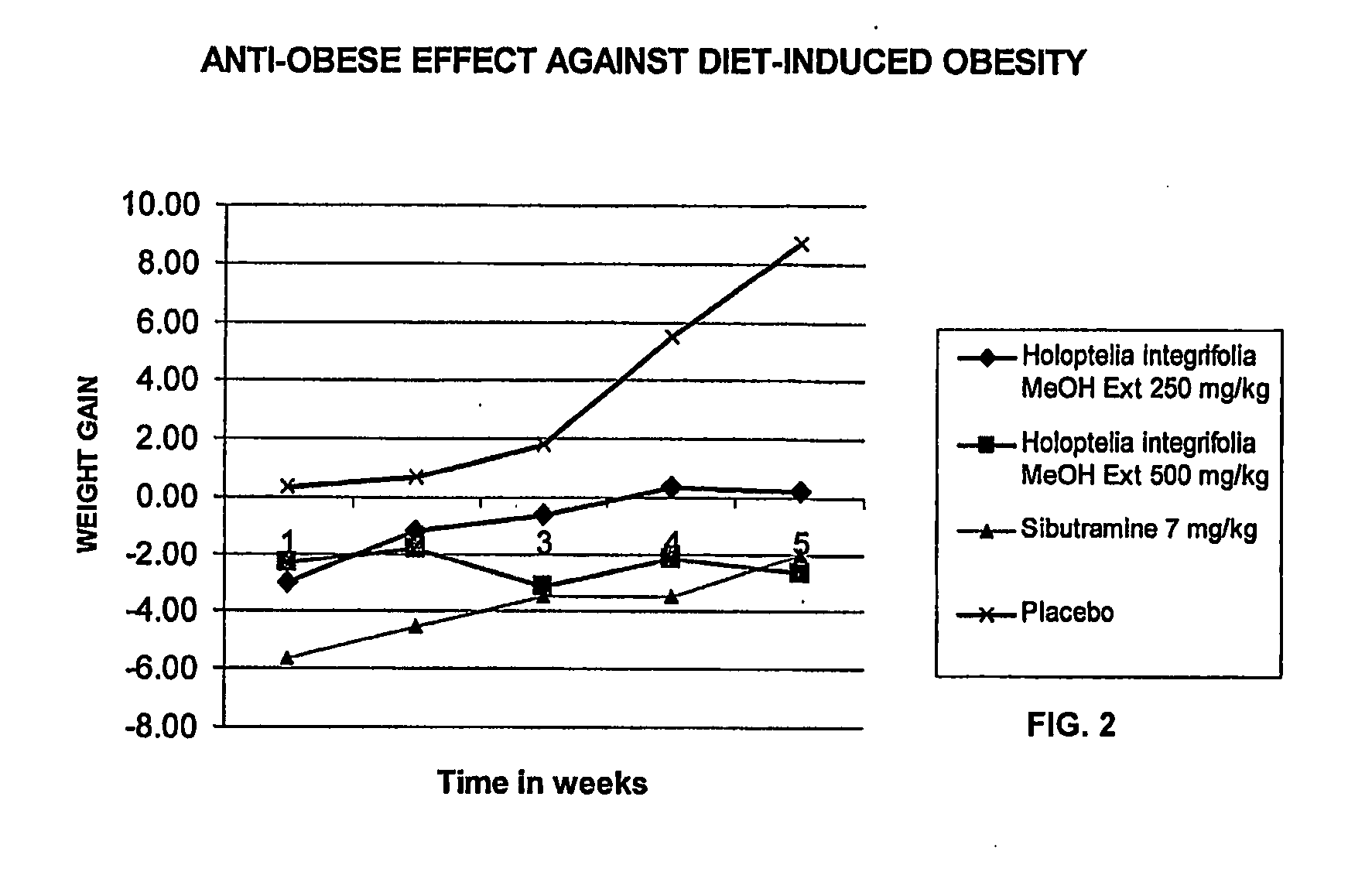 Anti-obese compositions containing holoptelea integrifolia extracts