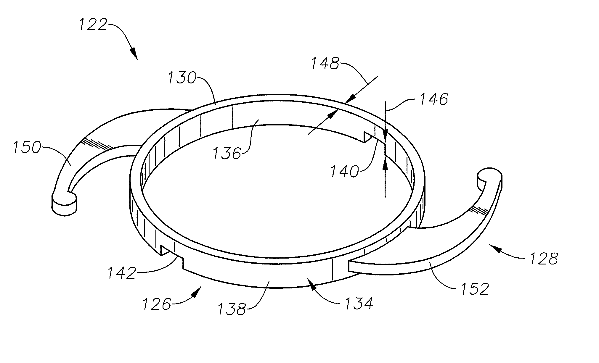 Intraocular rings and associated systems and methods
