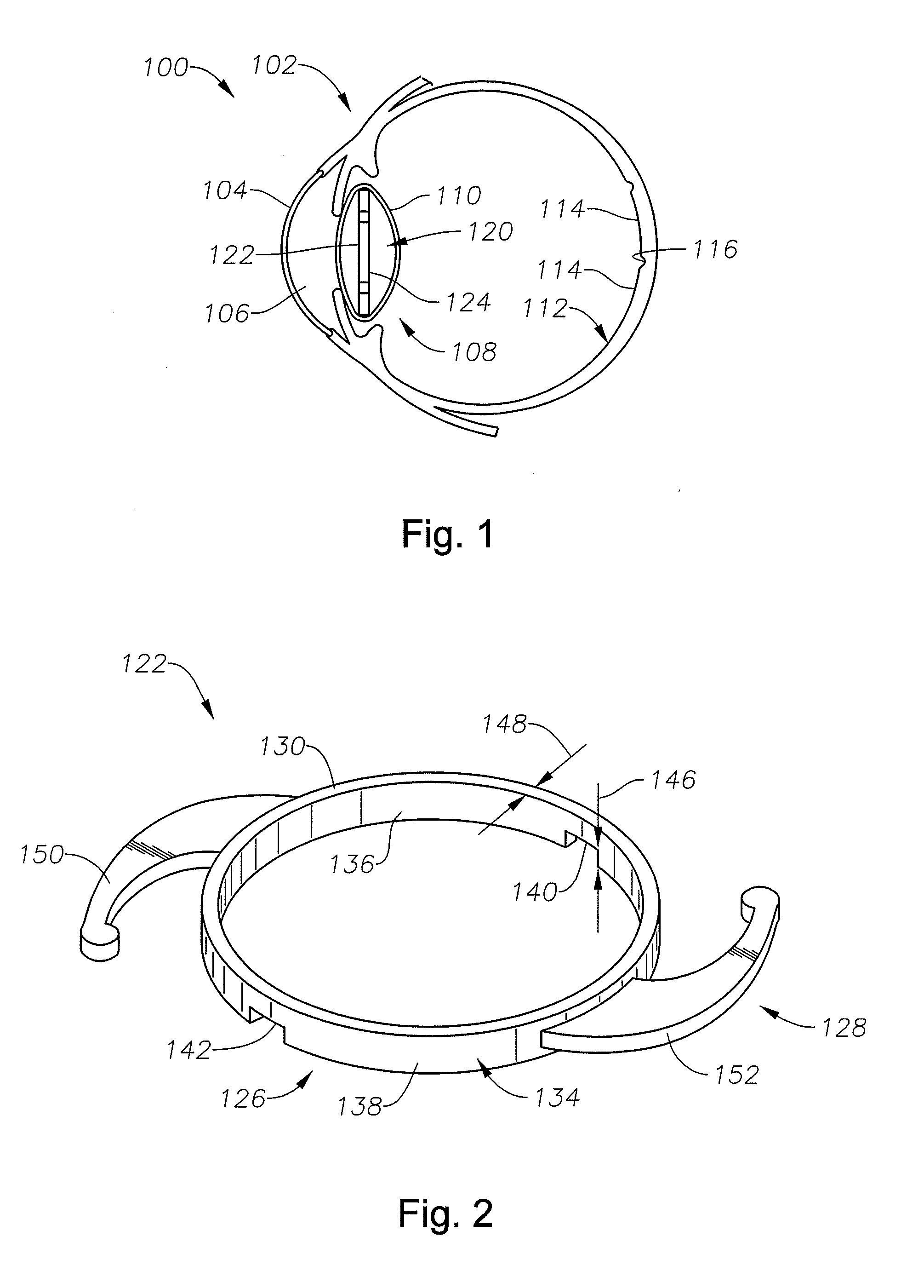 Intraocular rings and associated systems and methods