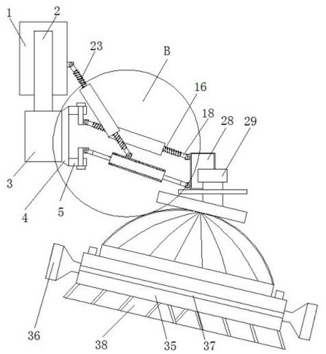 Sweeping structure capable of rotating at multiple angles for sweeping vehicle