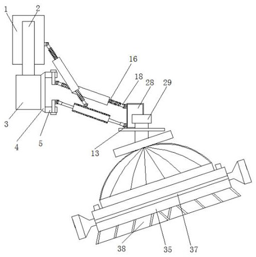 Sweeping structure capable of rotating at multiple angles for sweeping vehicle
