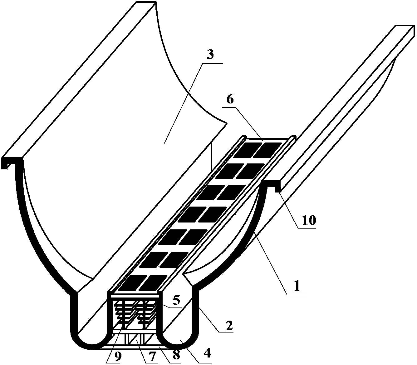 Groove-type compound parabolic concentrating power generation component