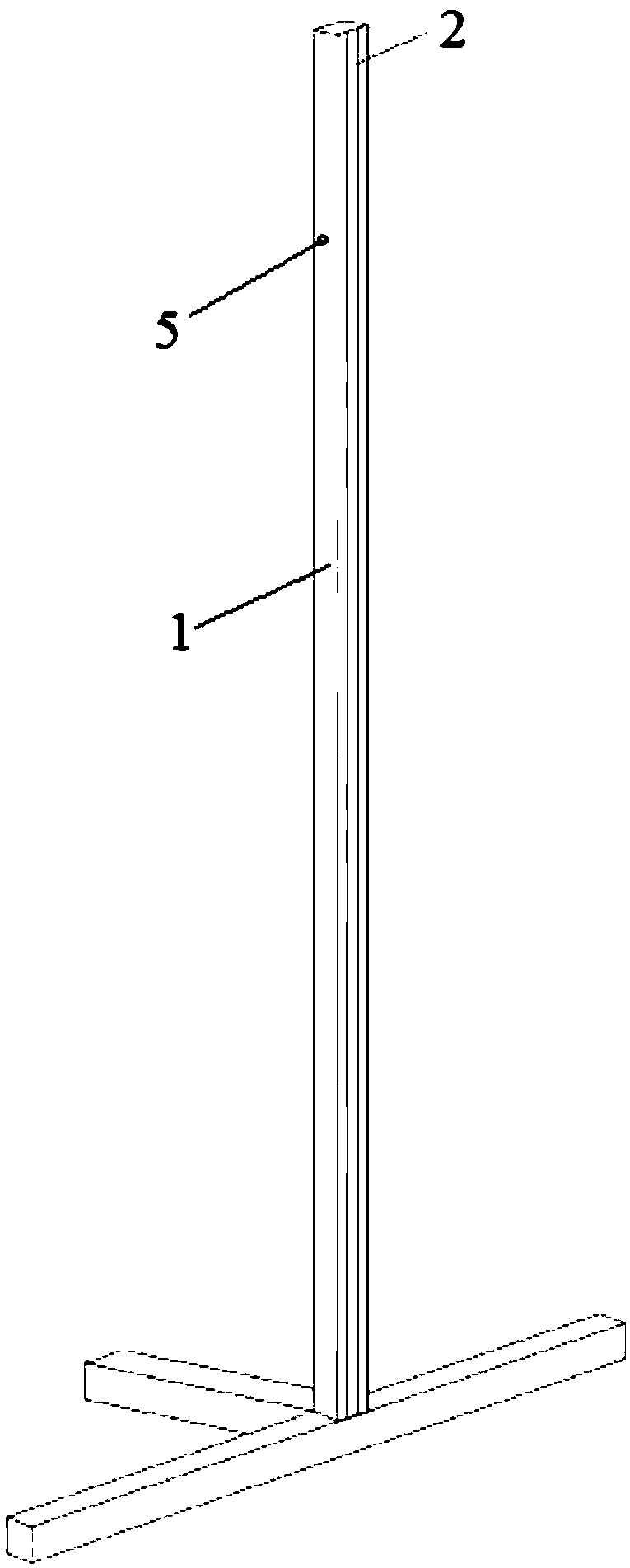 Vertical positioning device for facade and three-point-one-side human body balance measurement method for clothing