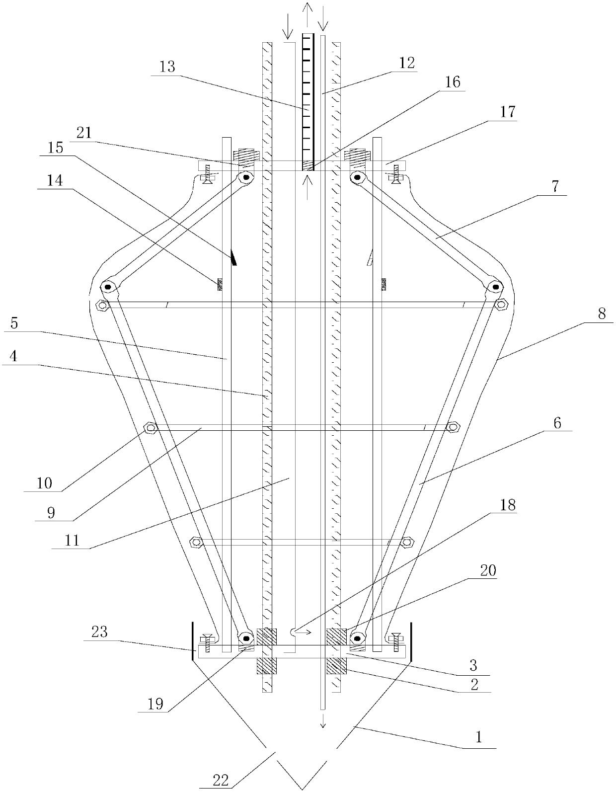 Rear-embedded film bag-type umbrella-shaped expansion tip used for pre-reaming and construction method thereof