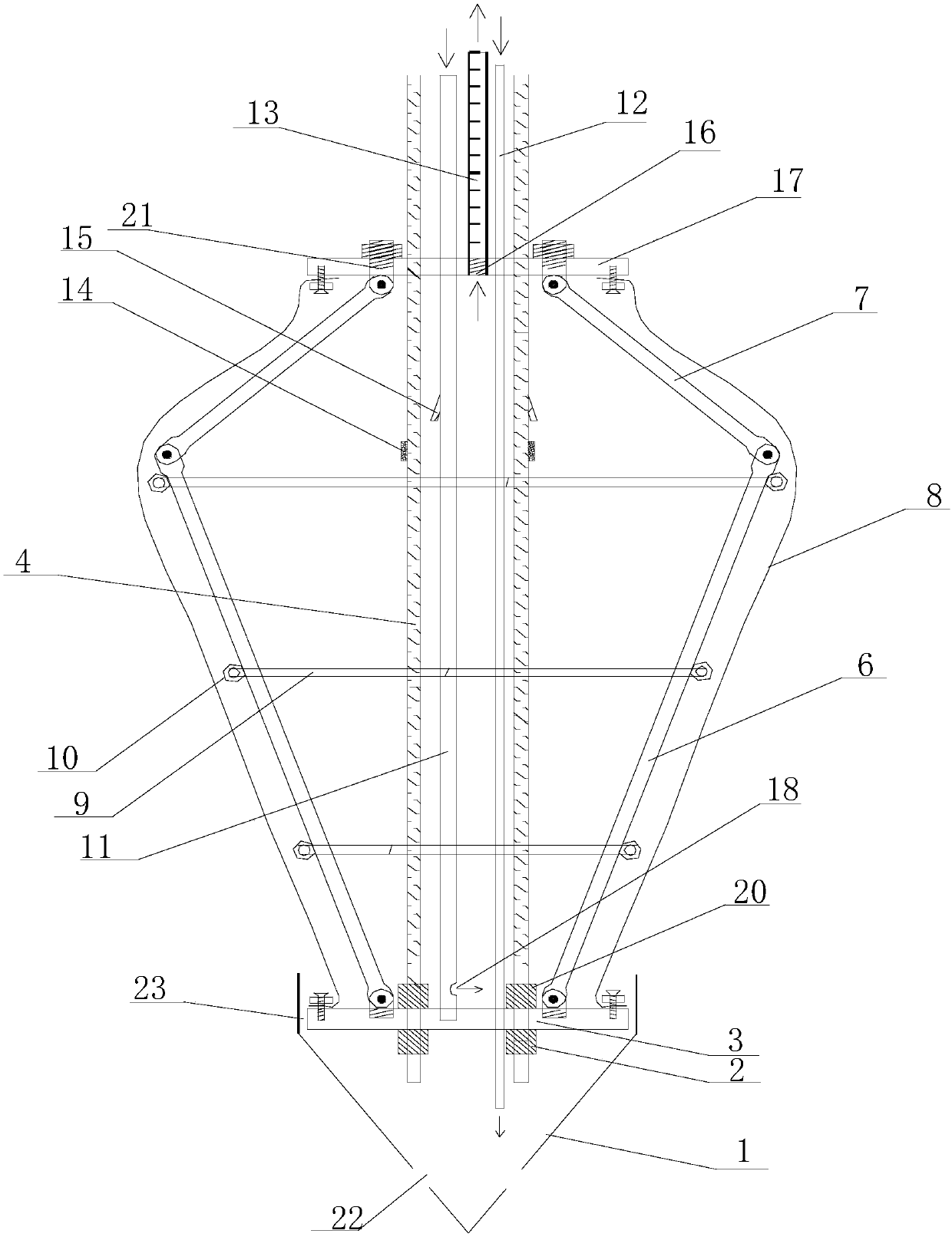 Rear-embedded film bag-type umbrella-shaped expansion tip used for pre-reaming and construction method thereof
