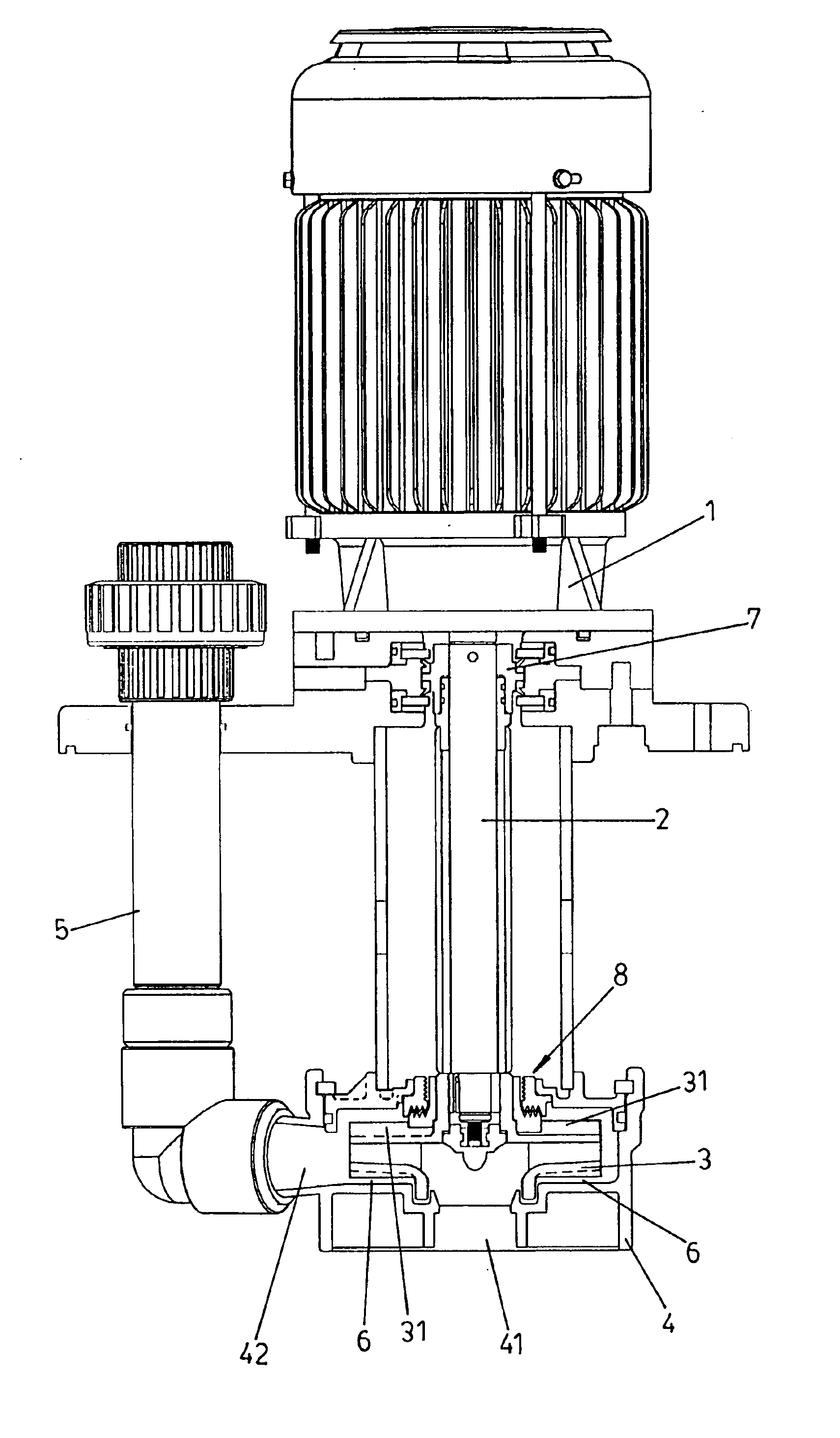Seal of a vertical pump