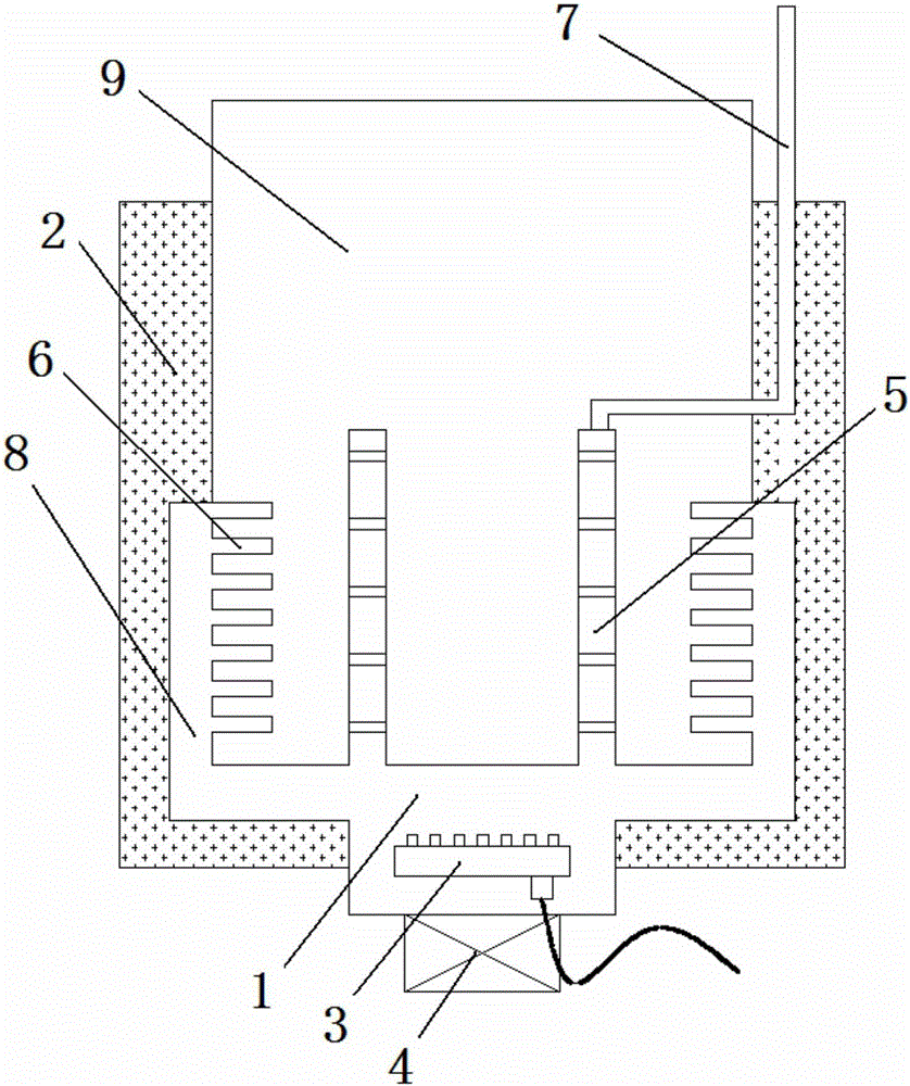 Heater with hollow annular cylinder heat exchanger