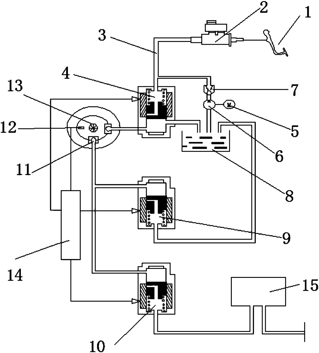 Anti-lock and energy recovery hydraulic braking system for mine electric locomotive