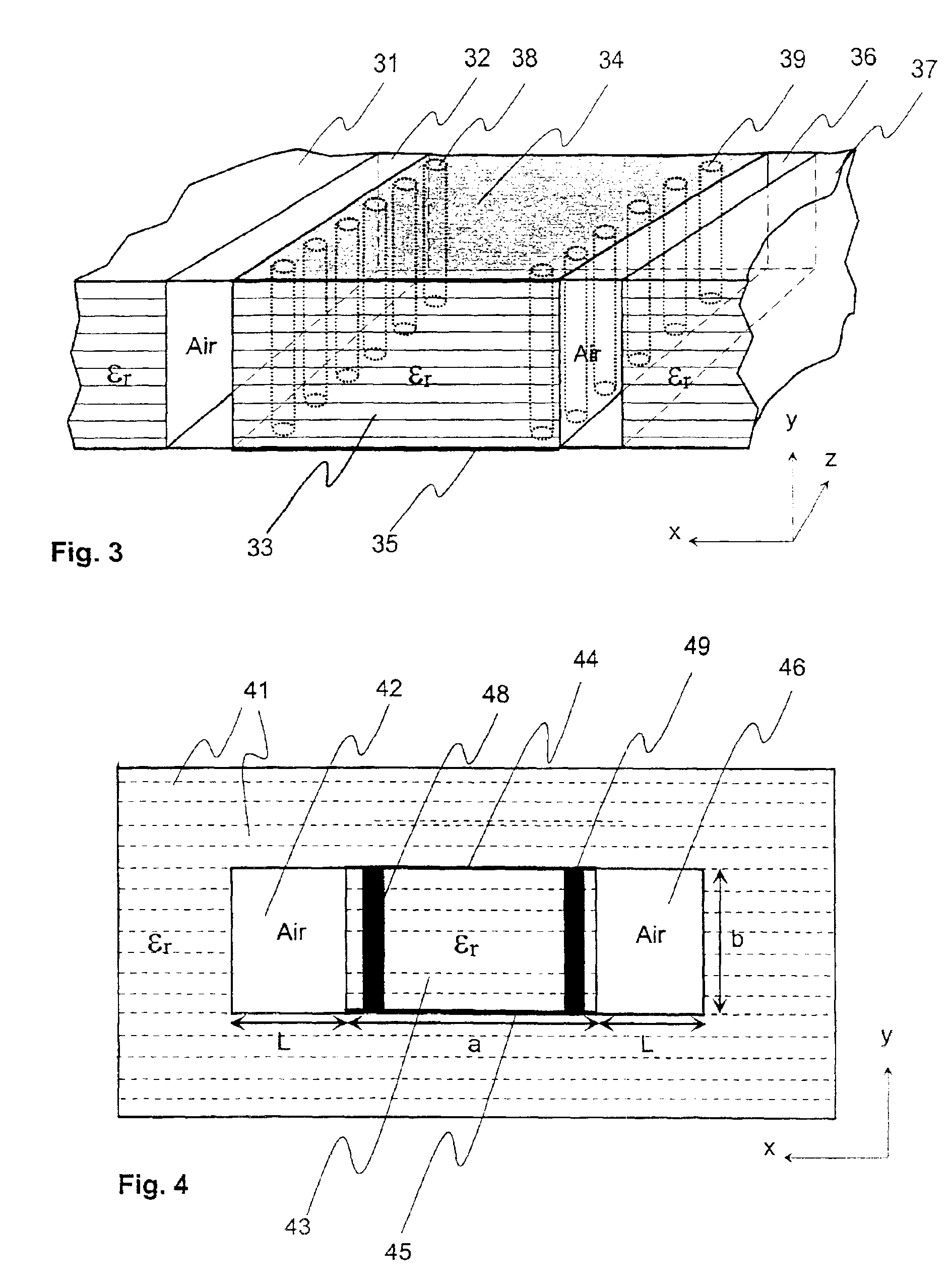 Method for creating waveguides in multilayer ceramic structures and a waveguide having a core bounded by air channels