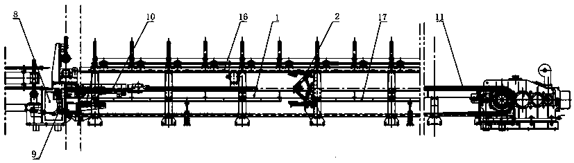 Device used for guaranteeing straightness of drawing pipe