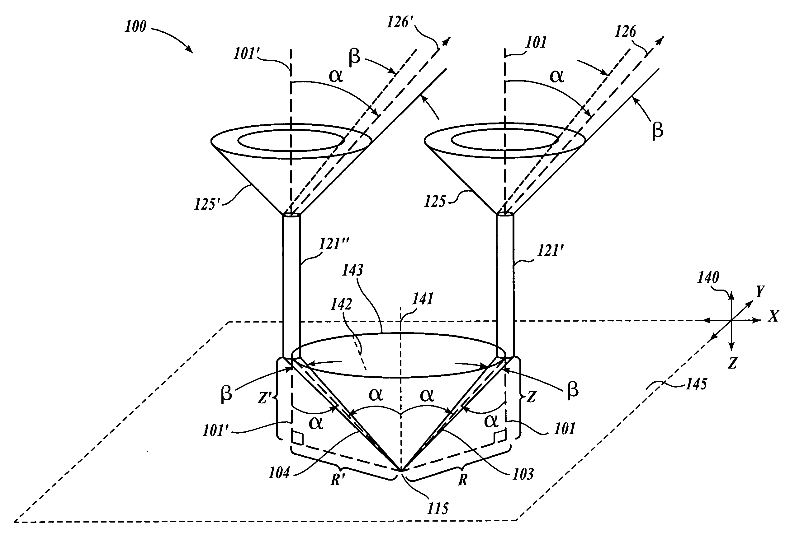 Optical path array and angular filter for translation and orientation sensing